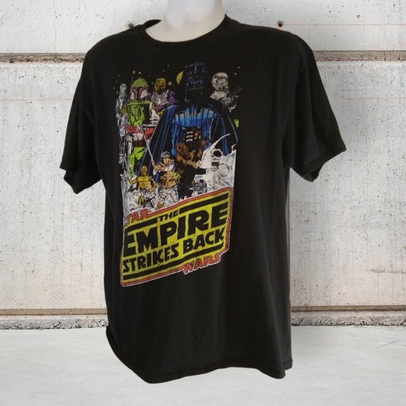 Star Wars Shirt Mens XL Black with Colorful LOGO The Empire Strikes Back - Picture 7 of 11